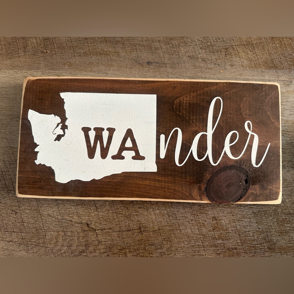 Washington WA state wander sign frame room decor living bathroom picture wood